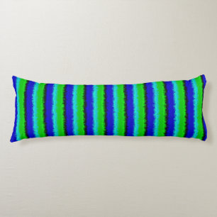 Coussins Longs Rayures de verre brisé bleu vert