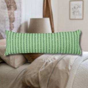 Coussins Longs Rayures verticales simples avec paillettes vert fo