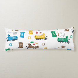 Coussins Longs Recyclage coloré Camions-poubelles et poubelles