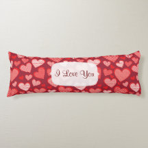 Red Patterned Je t'aime Coeurs