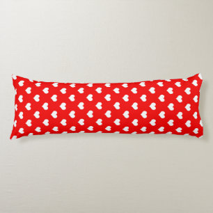 Coussins Longs Red White Love Heart Motif Design