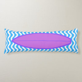 Coussins Longs Relaxant Magenta Blue Waves Surf Body Oreiller