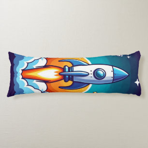 Coussins Longs Retro, fusée spatiale