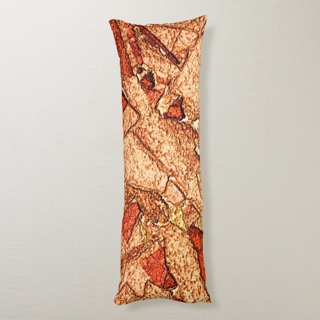 Coussins Longs Rocher volcanique peint en rouge orange (Dos (Vertical))