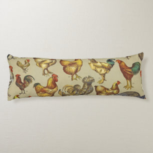 Coussins Longs Rooster Poulet de la ferme Pays Animal
