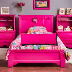 Coussins Longs rose chaud couleur solide