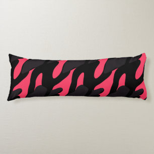 Coussins Longs Rose chaud, gris et noir Camo abstrait