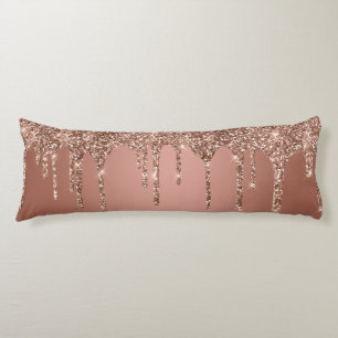 Coussins Longs Rose Gold Chic Paillettes Gouttes scintillantes