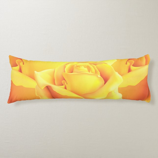 Coussins Longs Rose jaune soleil (Devant)