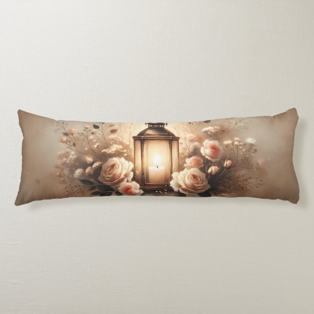 Coussins Longs Rose Lantern Glow Bouquet (Devant)