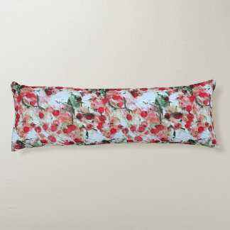 Coussins Longs Rose Rouge Taches de polka Grunge Décomposition