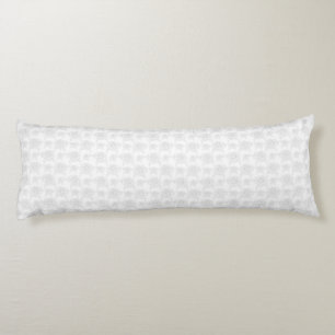 Coussins Longs Roses Illustrées Grises sur Fond Blanc Motif Migno