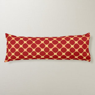 Coussins Longs Rouge Or Diamant Motif Géométrique Moderne Classiq
