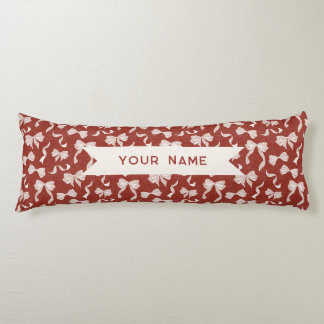 Coussins Longs Ruban et noeuds vintage personnalisés (Crème Rouge