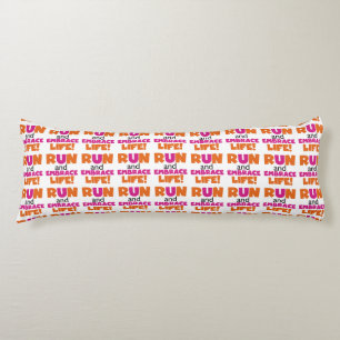 Coussins Longs Run and Embrassez Life Orange Pink