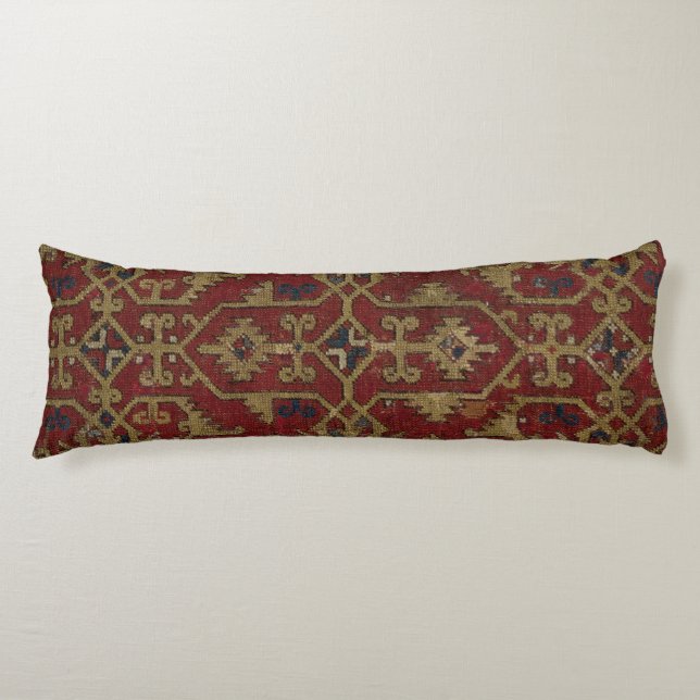 Coussins Longs Rustique antique Oriental Perse Motif rouge (Devant)