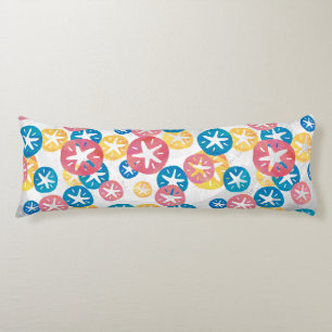 Coussins Longs Sable Dollar Jaune Rouge Bleu Motif