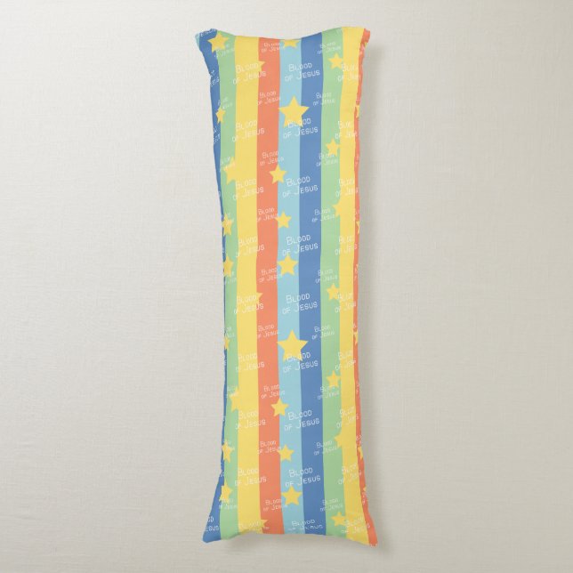 Coussins Longs Sang de Jésus Étoiles Sombre Pastels Prière (Devant (Vertical))