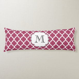 Coussins Longs Sangria Carrelage rouge marocain avec Monogramme p