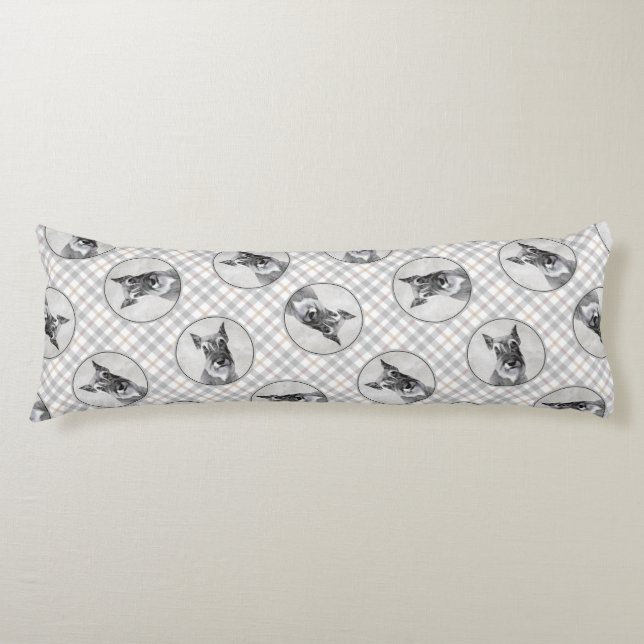 Coussins Longs Schnauzer Peinture Giant Décroché Art Chien origin (Devant)