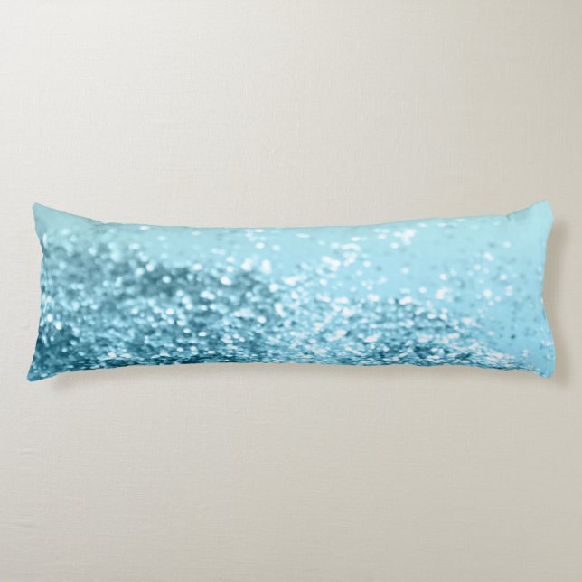 Coussins Longs Seafoam Aqua Ocean MERMAID Girls Parties scintilla (Devant)