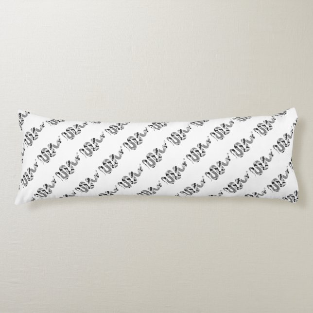 Coussins Longs Serpent gris et silhouette gris clair (Devant)