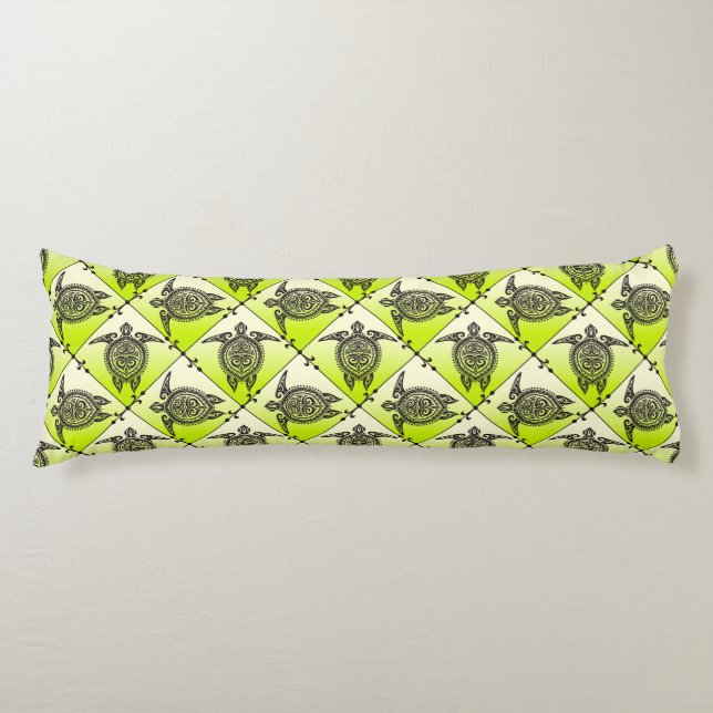 Coussins Longs Shamanic Tortues de mer Motif - vert (Devant)