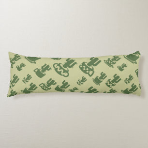 Coussins Longs Silhouette de cactus succulent en tasses et pots