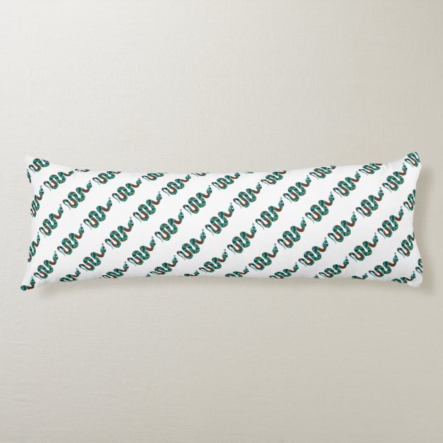 Coussins Longs Silhouette imprimée serpent brun et sarcelle (Devant)