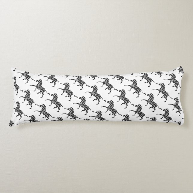 Coussins Longs Silhouette noir et gris clair Zebra (Devant)