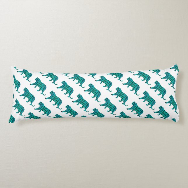 Coussins Longs Silhouettes noires et Turquoises (Devant)