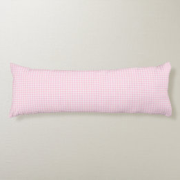 Coussins Longs Simple Gingham à Carreaux Rose Pâle