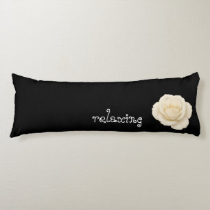Coussins Longs Simple noir & blanc Élégant Rose minimaliste