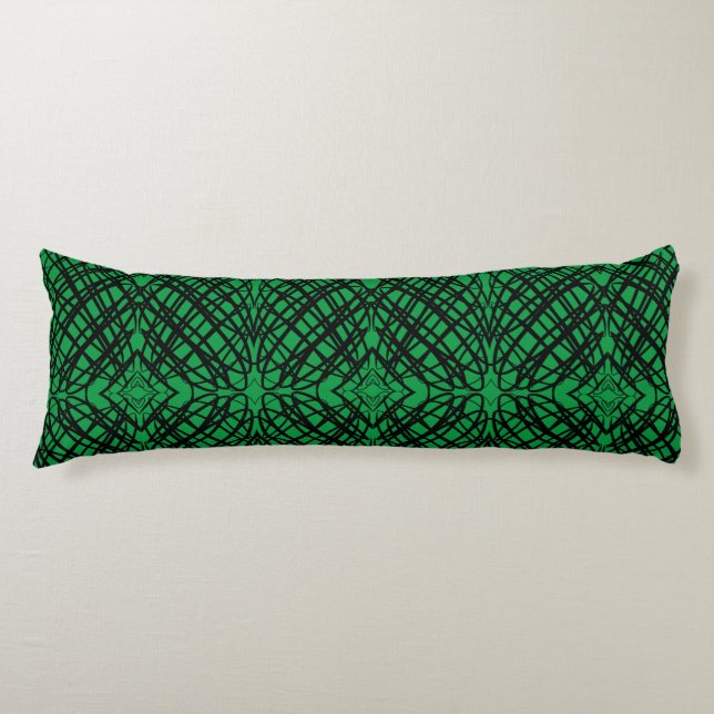 Coussins Longs Simple Scribble | Carreaux miroir | Vert | (Devant)