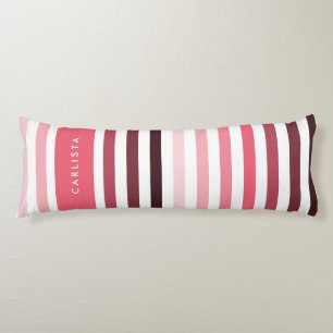 Coussins Longs Simples rayures épaisses avec nom dans Coral Calyp