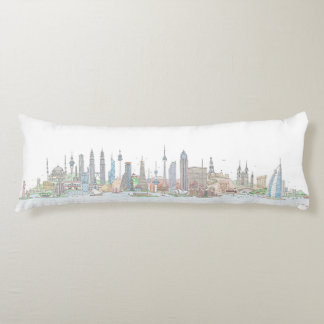 Coussins Longs Skyline du monde