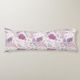Coussins Longs Soft Pink and Purple Lilac Floral Pattern