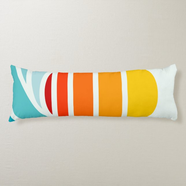 Coussins Longs Soleil sur les vagues océaniques, moderne (Devant)
