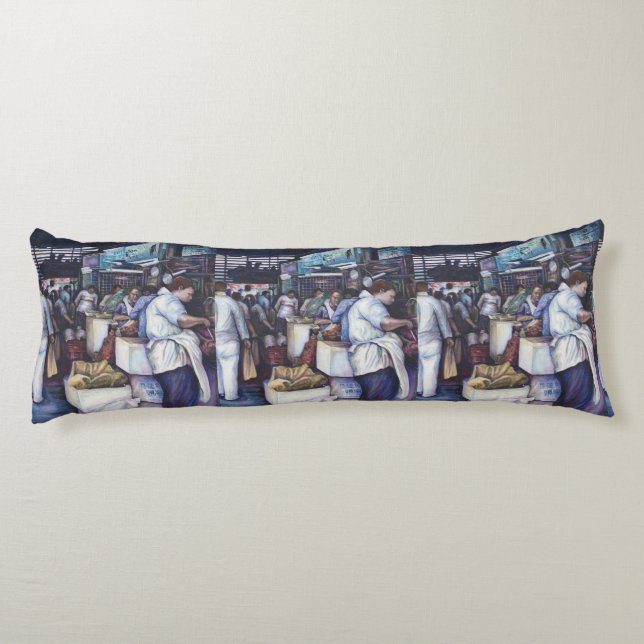 Coussins Longs Soupe à la tête de poisson, Singapour (Dos)