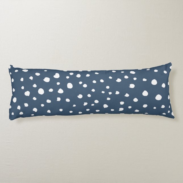 Coussins Longs Spots Dalmatiens Bleus Marine, Points Dalmatiens,  (Dos)