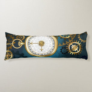 Coussins Longs Steampunk Arrière - plan turquoise avec Gears