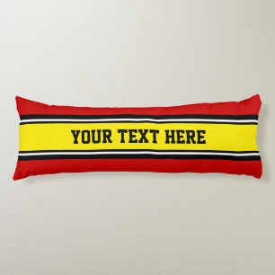 Coussins Longs Stripes sport jaune noir + votre couleur de dos