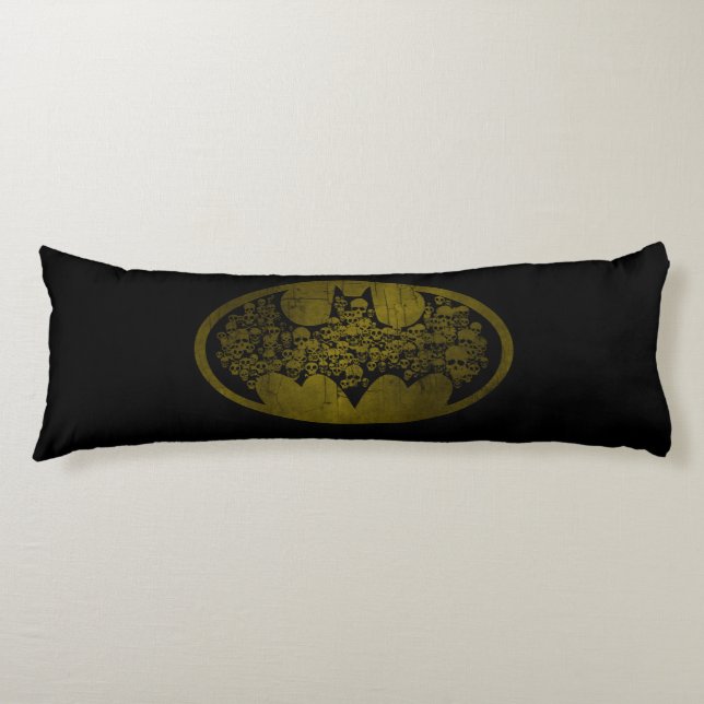 Coussins Longs Symbole Batman | Crânes dans le logo de chaume (Devant)