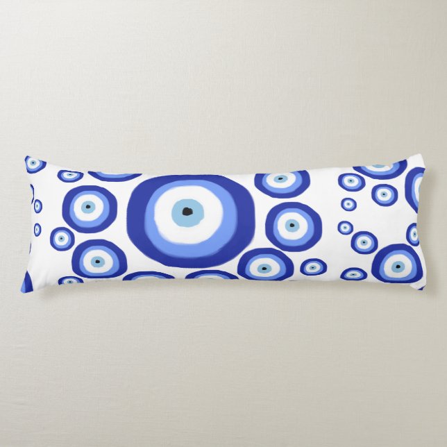 Coussins Longs Symbole de bonne chance de l'oeil grec Motif (Devant)