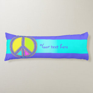 Coussins Longs Symbole PAIX avec des couleurs remplies
