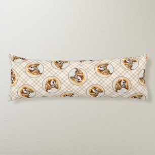 Coussins Longs Tableau d'art de chien Cavalier King Charles Spani