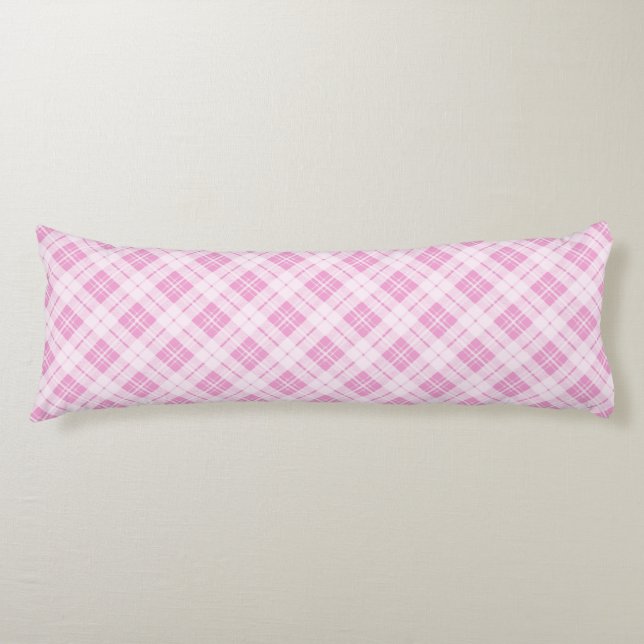 Coussins Longs Tartan rose clair vacances de Noël motif (Devant)