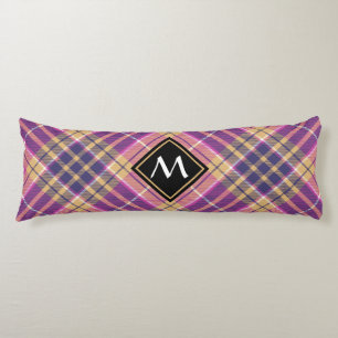 Coussins Longs Tartan rose, or et bleu