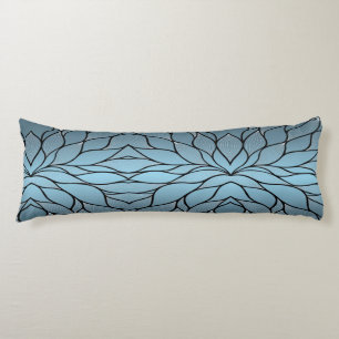 Coussins Longs Teintes créatives de bleu ciel motif de feuilles