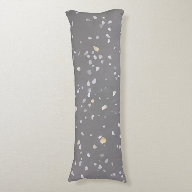 Coussins Longs Terrazzo gris moderne (Devant (Vertical))